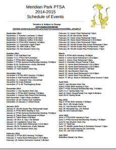 2014-2015 Year at a Glance MPPTSA Event Calendar